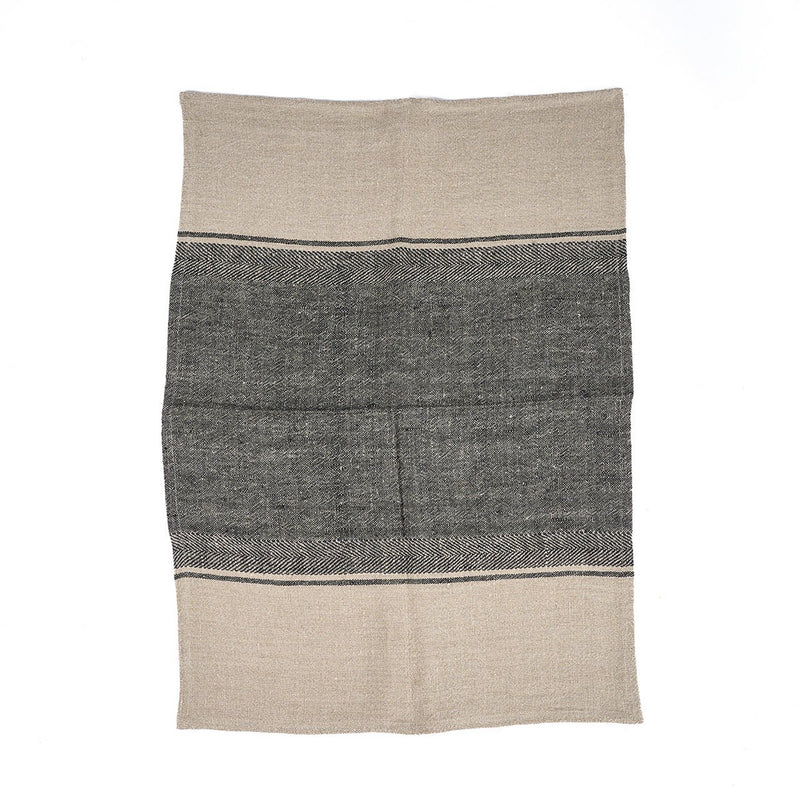 Küchentuch Linen Moody – Leinen Naturschwarz, 50 × 70 cm, L 50 × B 70 × H 2 cm