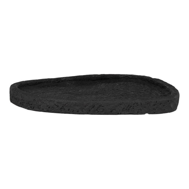 Deko-Tablett Schwarz – Zement, 26,5 × 26 cm, in Schwarz, mattes Finish