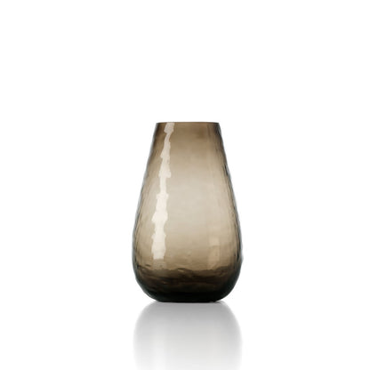 Vase Organic Shape – Recyceltes Glas Braun, Größe M, L 16,5 × B 16,5 × H 26 cm