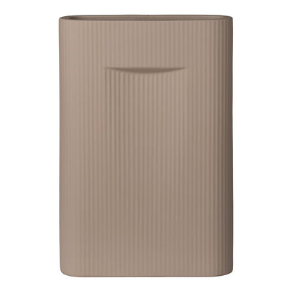 Deko Vase in Braun - Zylindrisch, aus Keramik, skandinavischer Stil, 24x8,5x35,5 cm, eleganter Wohnakzent.
