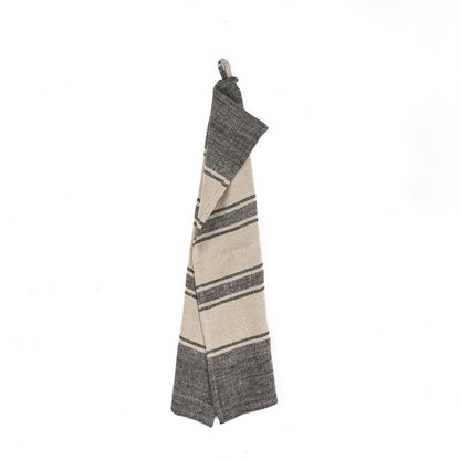 Küchentuch Linen Smudge – Leinen Naturschwarz, 50 × 70 cm, in Naturschwarz, zweifarbig