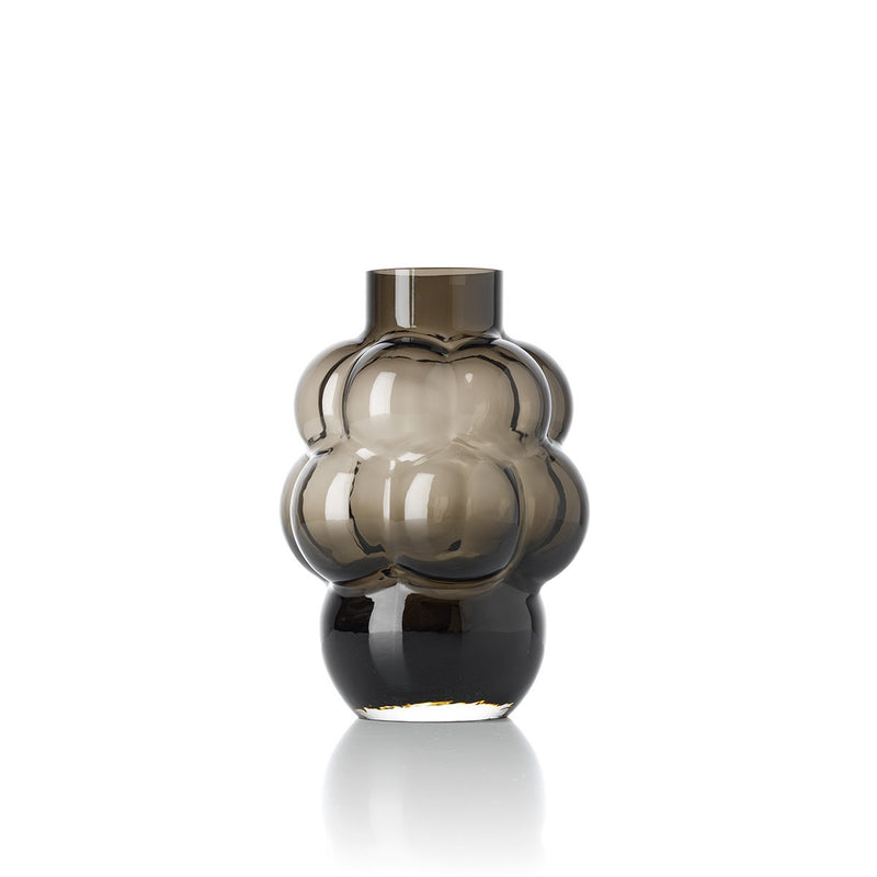 Vase Grape – Recyceltes Glas Dunkelgrau, Größe M, in Dunkelgrau, rauchig