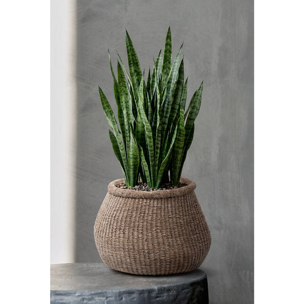 Übertopf Faux Puff – Beton Braun, Größe L