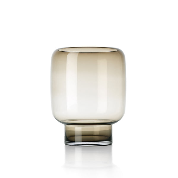 Vase Smoky Cube – Rauchglas Braun, Größe L