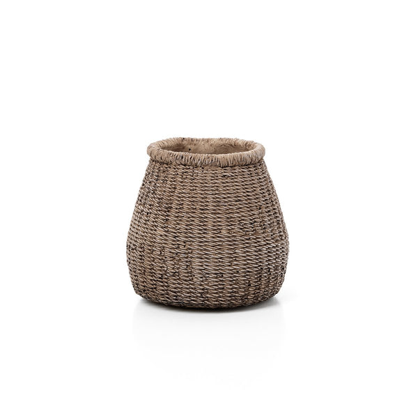 Übertopf Faux Puff – Beton Braun, Größe M